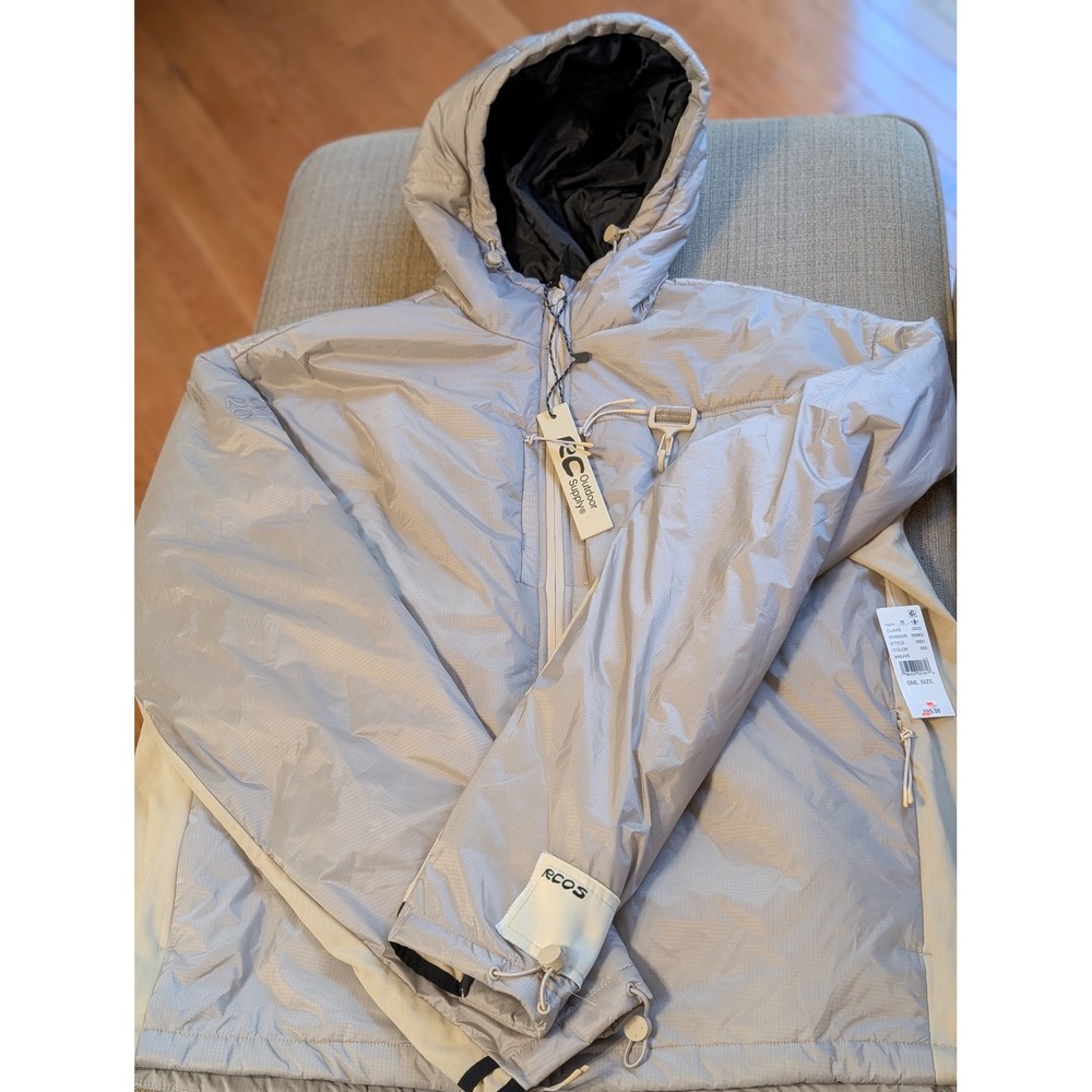 NWT RC Outdoor Supply Mens Small Hooded Ripstop Jacket Mauve Grey Full Zip $95